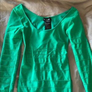 Bebe Green Bodycon Dress